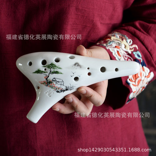 Beginner level 12 hole mid-range C-tone ceramic flute 12 ho