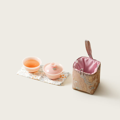 Pu Yu Pink One Person Drinking Outdoor Travel Tea Set One P
