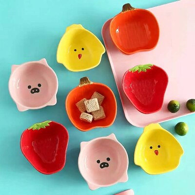 Cartoon ceramic small plate Dipping plate Dim sum dessert b