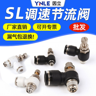 02节流阀气缸管道调节阀单向调速快插接头气动 018 SL4 M56