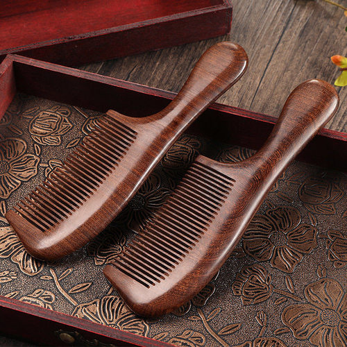 South American ebony comb with integrated long handle for w