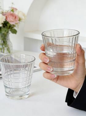高诺钢化酒吧耐摔玻璃杯可叠放咖啡冰美式早餐冰饮牛奶杯