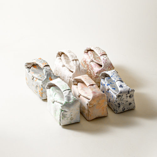 Fabric tea storage bag, handmade Chinese style handbag, thi