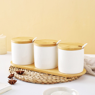 Simple ceramic seasoning bottle, kitchen storage seasoning