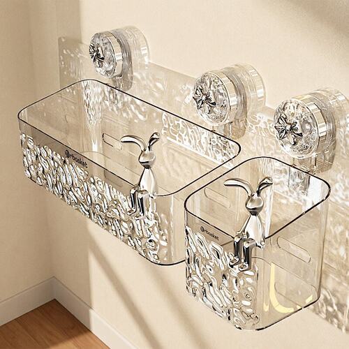 Suction cup storage rack, bathroom shelf, no punching, bath