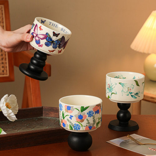 Vintage dessert cup, home pudding cup, high aesthetic ceram