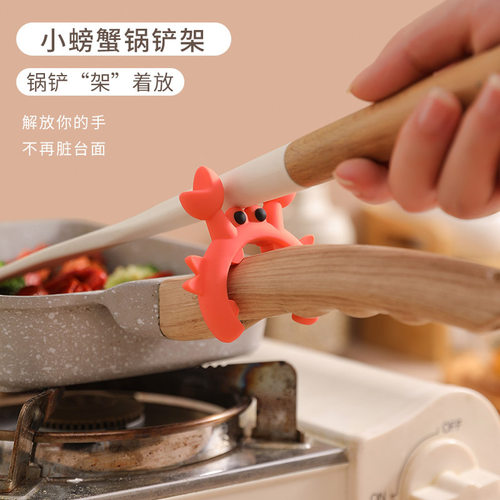 Silicone spatula holder for household kitchen stoves, anti