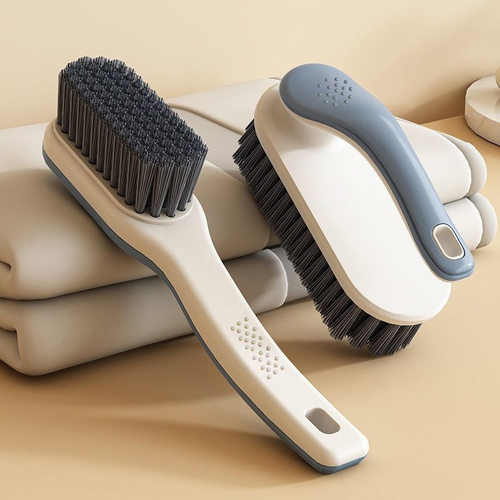 Shoe brush, hard bristled plastic laundry brush, non damagi