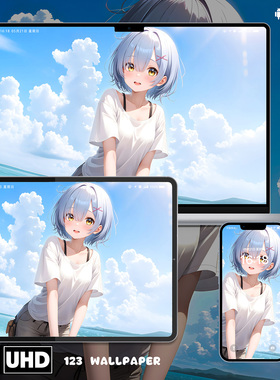 RE0蕾姆夏日海边8K超清壁纸iphone苹果安卓手机电脑ipad平板壁纸