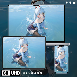 原神神里绫华二次元 8K超清壁纸iphone苹果安卓手机电脑平板壁纸