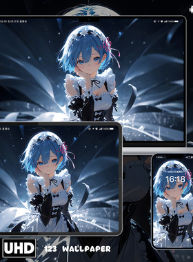 Re0蕾姆蓝发女仆超清壁纸iphone苹果安卓手机电脑ipad平板壁纸