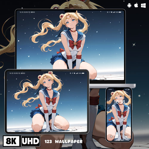 月野兔星空跪姿特写超清壁纸iphone苹果安卓手机电脑ipad平板壁纸