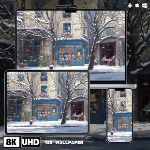 冬季 咖啡馆清新治愈超清壁纸iphone苹果安卓手机电脑ipad平板壁纸