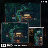 日系雨夜便利店治愈超清壁纸iphone苹果安卓手机电脑ipad平板壁纸