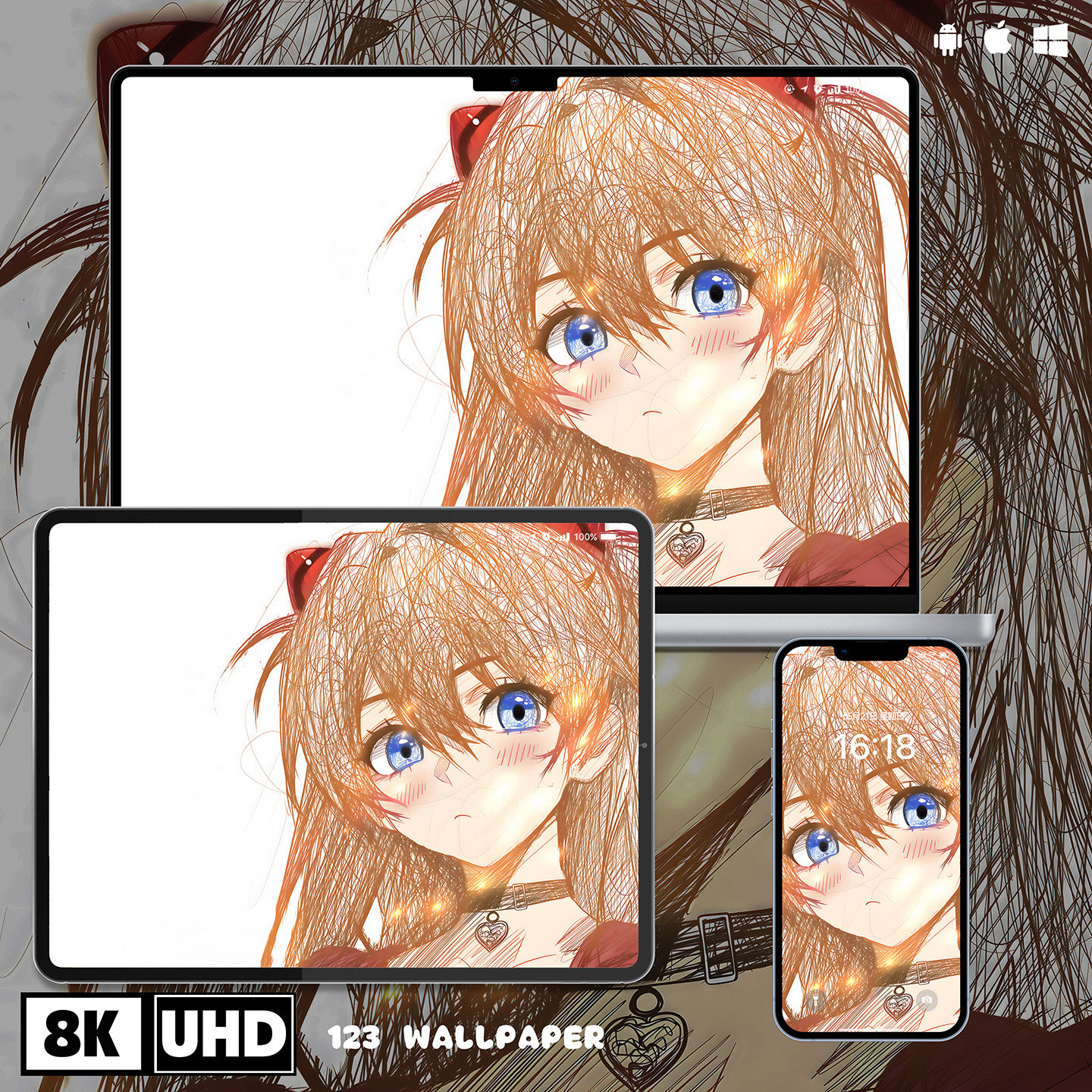 EVA明日香线稿8K超清壁纸iphone苹果安卓手机电脑ipad平板壁纸,商务/设计服务,卡通/动漫/插画设计,淘宝优惠券,粉丝福利购,淘宝优惠卷