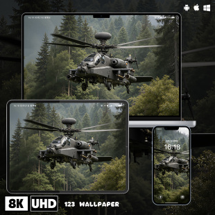 阿帕奇武装 直升机8K超清壁纸iphone苹果安卓手机电脑ipad平板壁纸