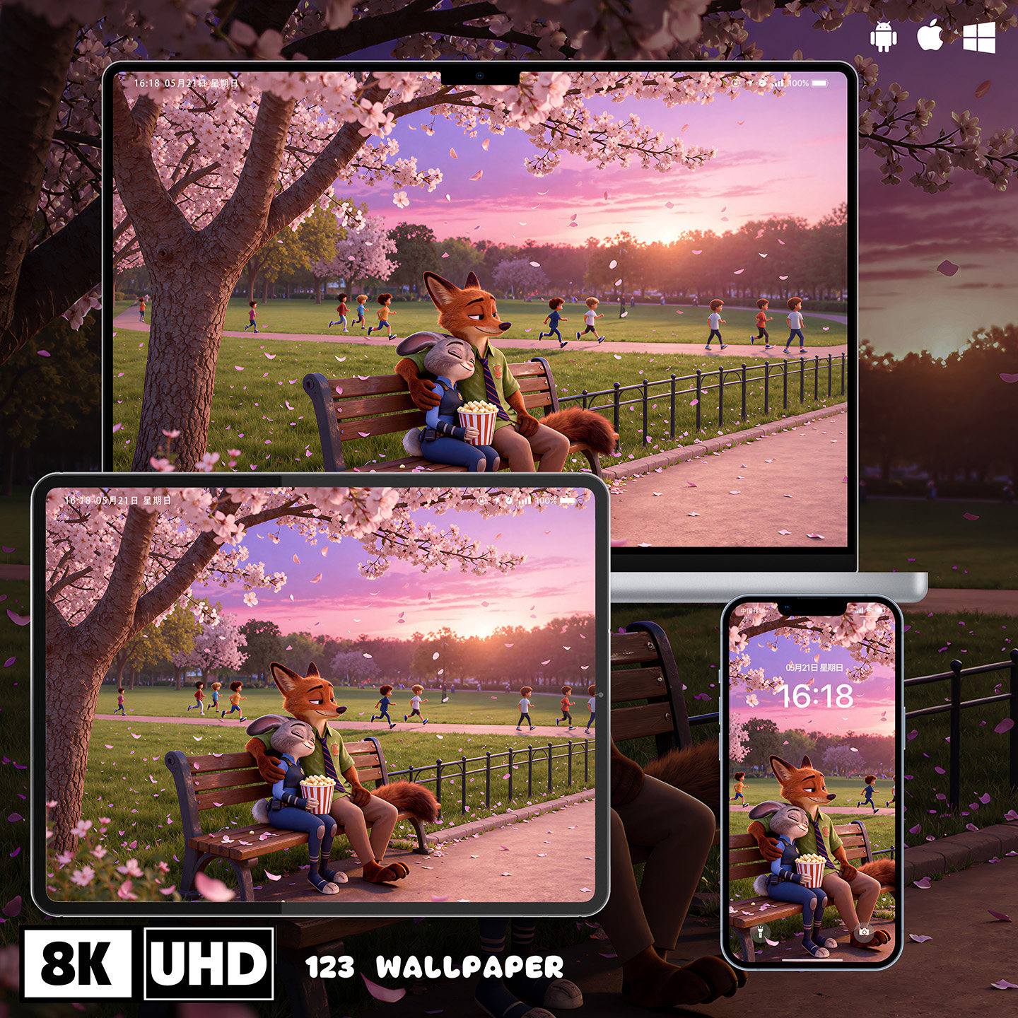 疯狂动物城樱花公园超清壁纸iphone苹果安卓手机电脑ipad平板壁纸,商务/设计服务,卡通/动漫/插画设计,淘宝优惠券,粉丝福利购,淘宝优惠卷