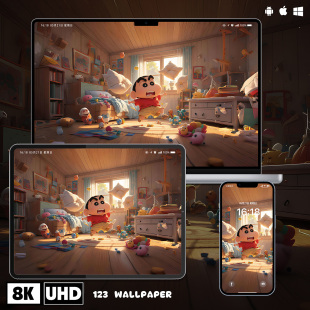 蜡笔小新童趣可爱8K超清壁纸iphone苹果安卓手机电脑ipad平板壁纸