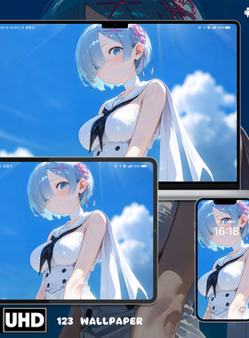 RE0蕾姆水手服插画超清壁纸iphone苹果安卓手机电脑ipad平板壁纸