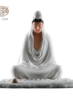 观音菩萨艺术风玉石神像佛堂摆件