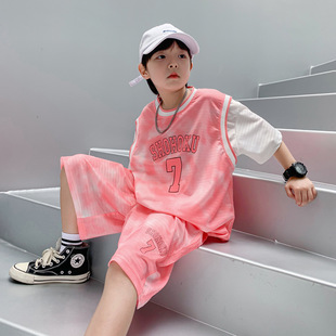 2026年新款 欧抱抱潮牌男童夏装 速干篮球服运动套装 夏季 中大 儿童装