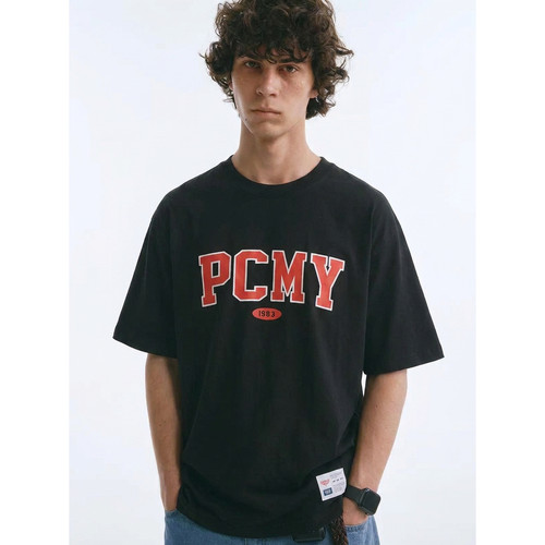 PCMY纯棉宽松美式复古情侣T恤