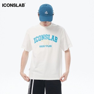 ICONSLAB联名SSUR PLUS 北极熊弧形字体短袖男女同款T恤