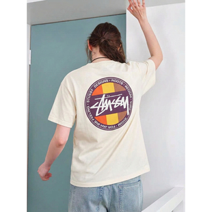 「」Stussy老款印花Logo情侣短袖T恤男女宽松街头休闲潮