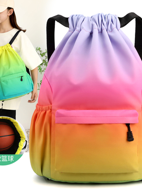 束口袋双肩包大容量旅行包运动休闲旅游包轻便抽绳包男女背包学生