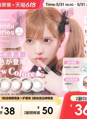T-Garden美瞳Bambi月抛小直径彩色隐形眼镜女1片*2盒迷濛灰sk
