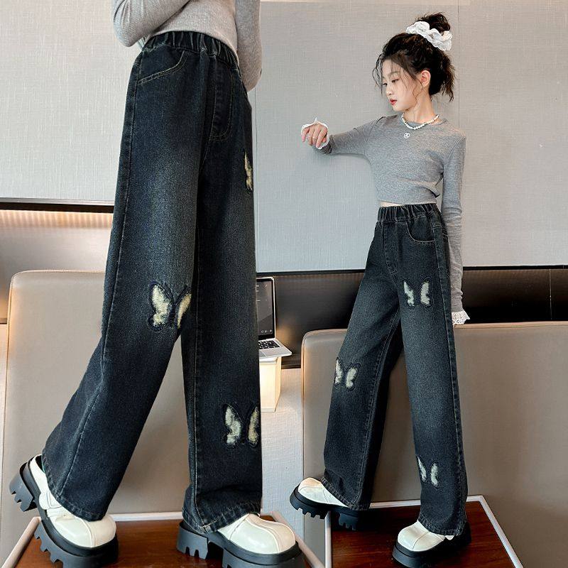 女童裤子春装2025新款女孩时尚休闲窄版阔腿裤儿童春季水洗牛仔裤,童装/婴儿装/亲子装,儿童牛仔裤,淘宝优惠券,粉丝福利购,淘宝优惠卷