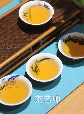京德茶器贵和祥窑变手绘内彩梅兰菊竹四斗笠杯组釉下彩礼盒套装杯