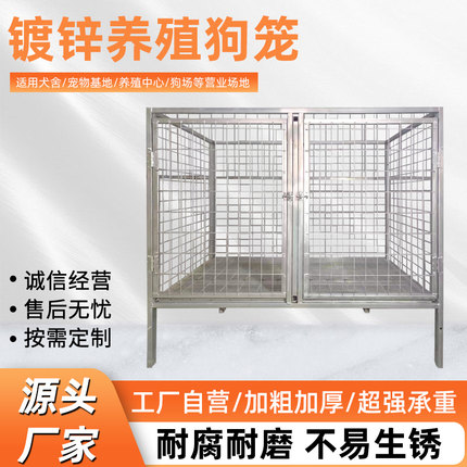 狗笼子加粗加密镀锌方管拆装狗场专用抗咬德牧马犬大中型犬铁丝笼