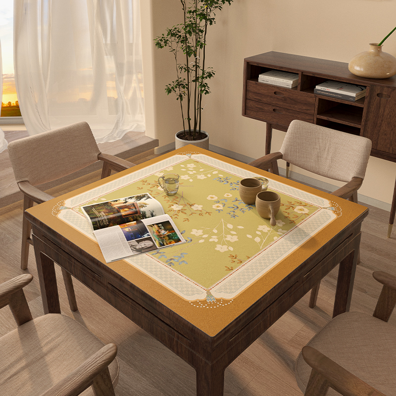 桌布正方形防水防油高级感皮革