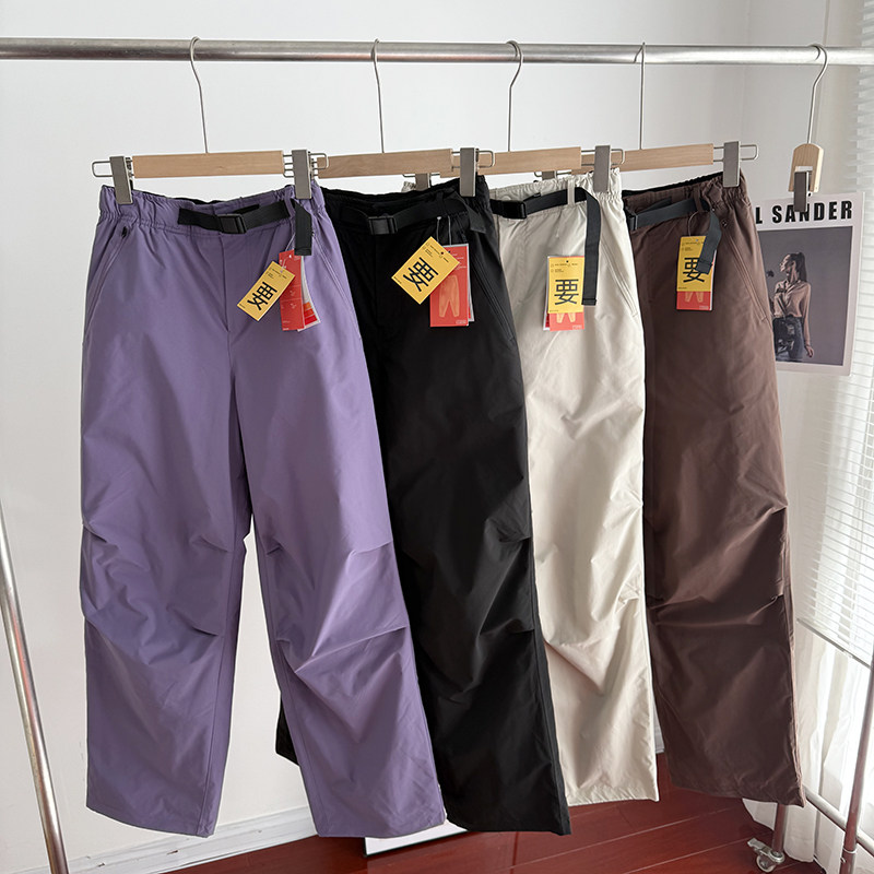 大厂订单~防泼水加绒加厚保暖户外工装阔腿滑雪裤机能伞兵裤女冬