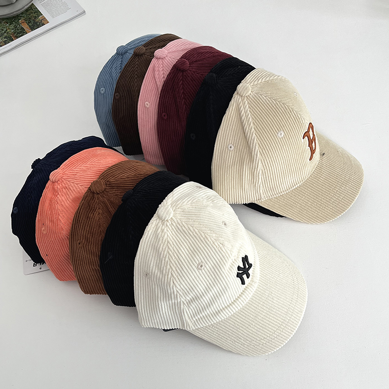 男女秋冬灯芯绒情侣款棒球帽子