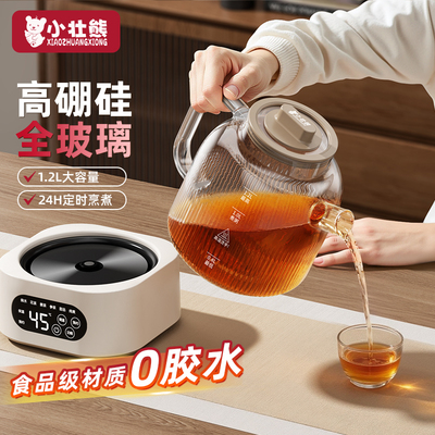 煮茶壶2025新款多功能小型办公室热水壶家用全玻璃养生壶炖煮一体
