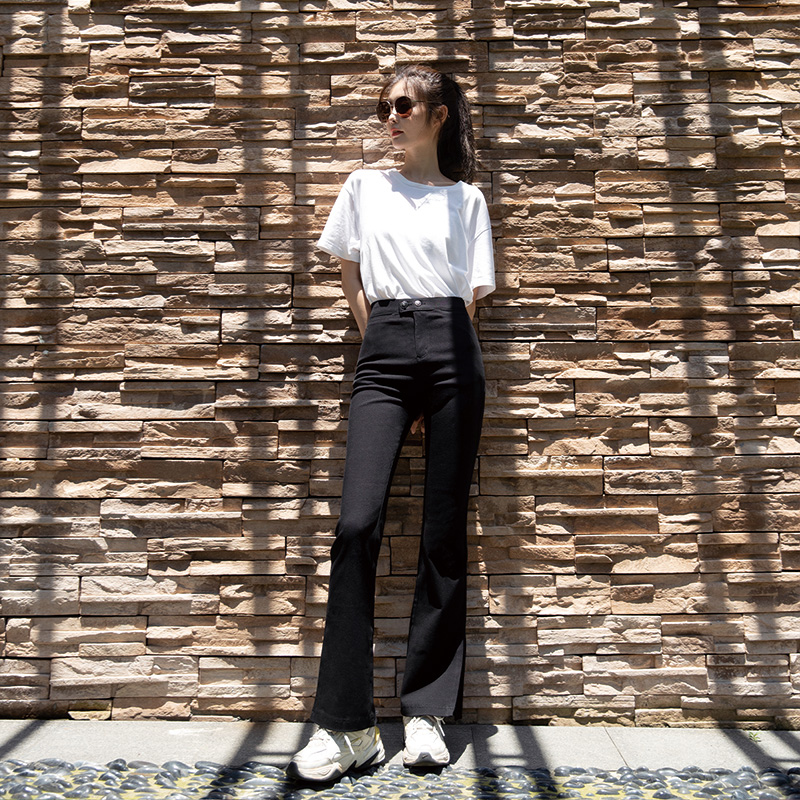 Let 's Diet black Split ends Bell-bottoms Spring and summer Paige Show thin Little suit Broad leg Tiny pantsin the Women's clothing/Boutique , Pants , Casual pants  category - from Buy2taobao.com to provide professional Taobao agent buy service