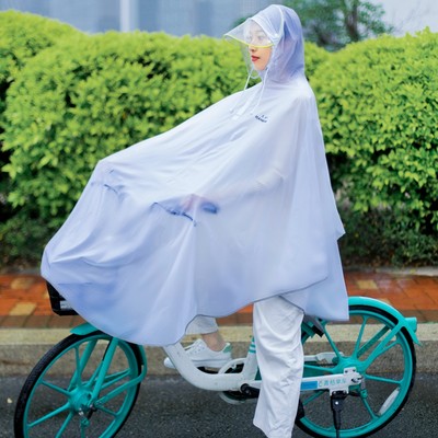 天伞厚款成人学生自行车透明雨衣