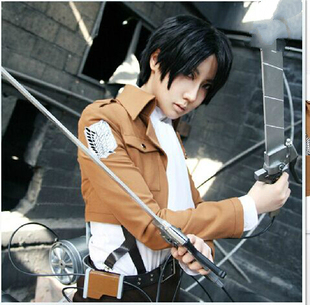进击的巨人cosplay服装三笠兵长调查兵团斗篷裤皮带组包邮!