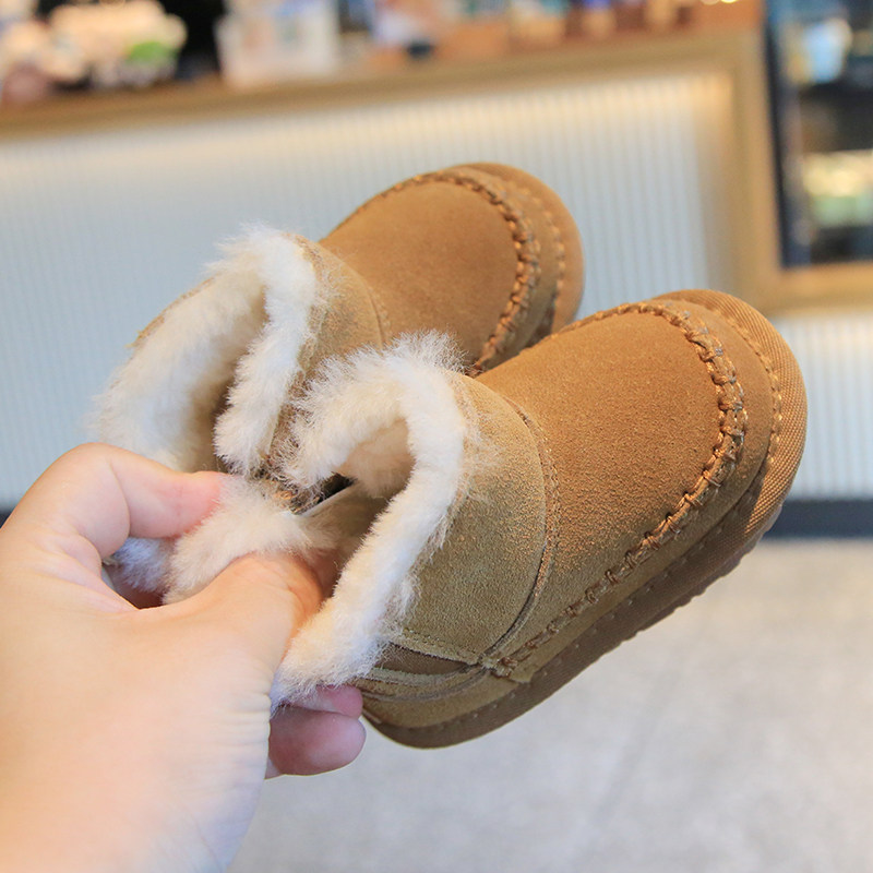 儿童雪地靴冬季幼童加绒学步鞋