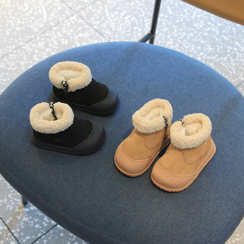 儿童雪地靴真皮宝宝棉鞋