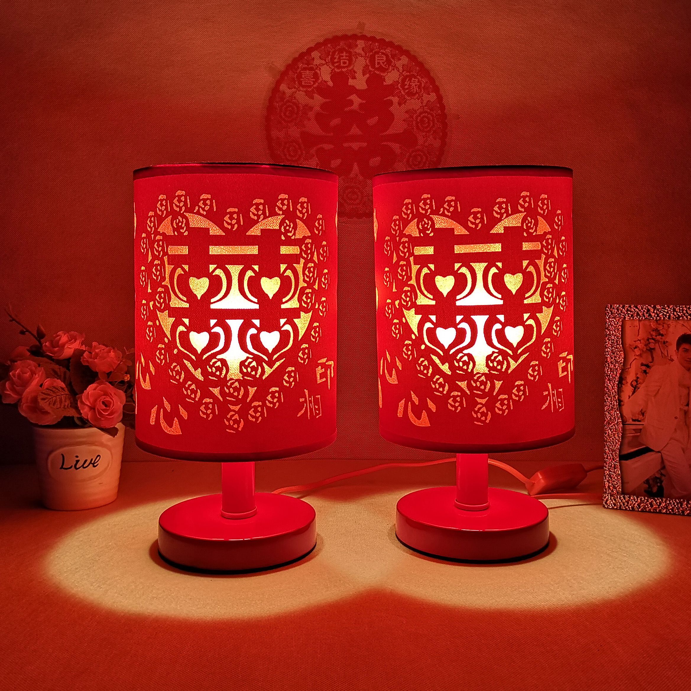 长明灯结婚婚房床头灯浪漫红色