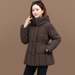 中长款棉服女款冬季2025年新款韩版时尚洋气加厚保暖棉服连帽外套