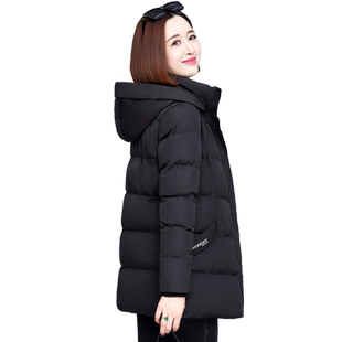 棉袄外套羽绒棉服女中长款2023年冬装新款中年妈妈装加厚中款棉衣