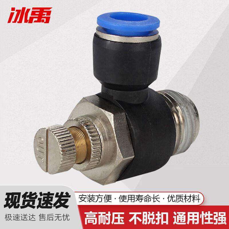 冰禹节流阀快速接头气动元件气动接头快插气管快速接头SL6-02