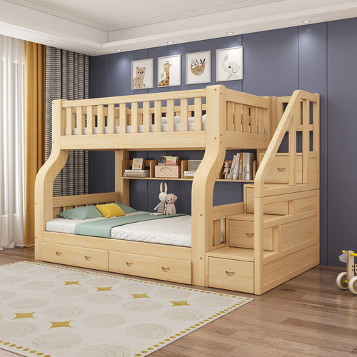 梵袖屿简约全实木字母床