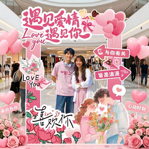 情人节拍照氛围布置套装