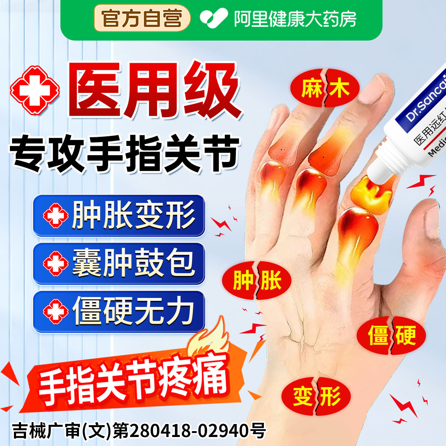 治手指关节粗大变形肿大僵硬疼痛鼓包专用凝胶修复拇指腱鞘炎膏贴