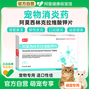 阿莫西林克拉维酸钾猫咪宠物狗狗打喷嚏感冒咳嗽速诺消炎片猫鼻支